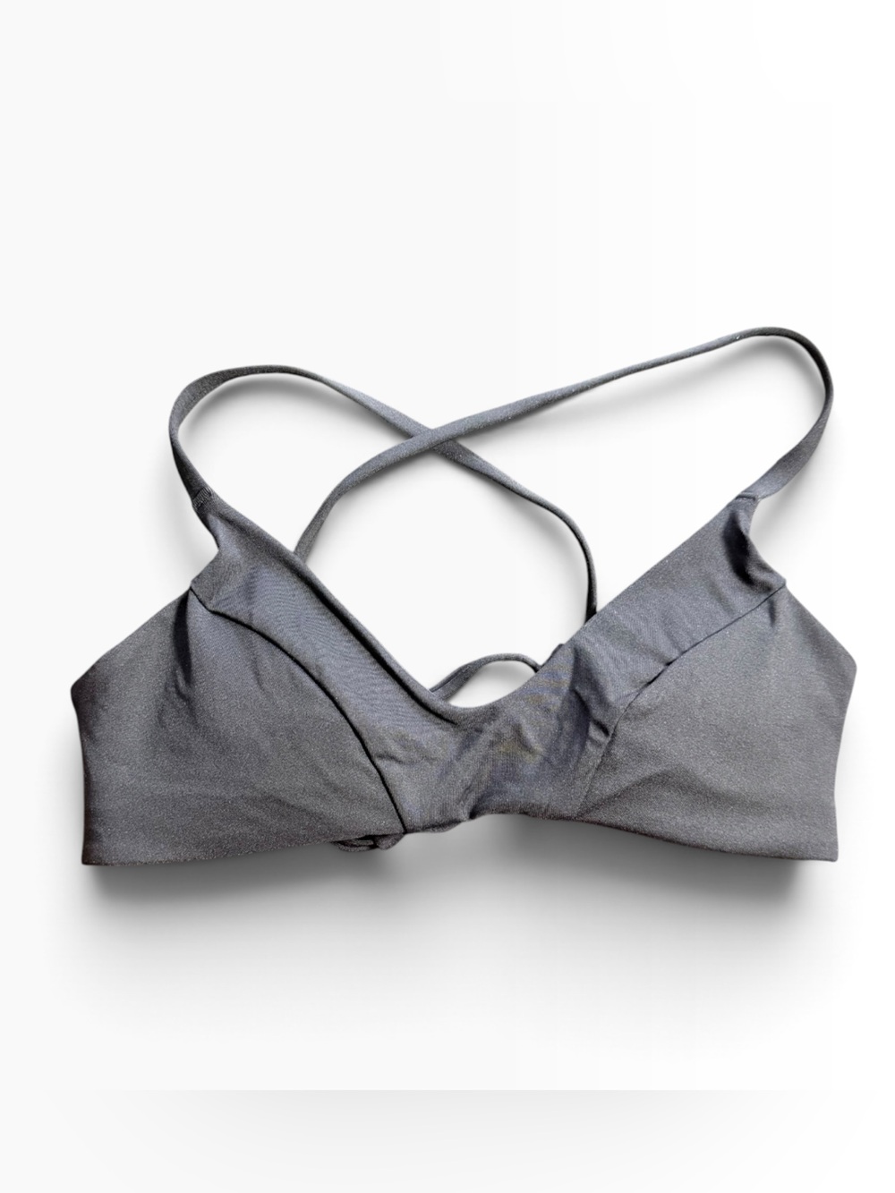 ATHLETA black XXS cross back tie bikini swim top New